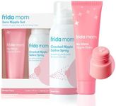 Frida Mom Nipple Cream and Saline Spray Set, Breastfeeding Essentials for New Moms, Cracked Nipple Saline Spray and No-Mess Cream, 2pc Set