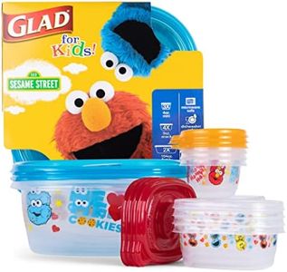 GladWare - Multi Pack - 9ct - Sesame Street Food Storage Containers with Lids | Mixed Sizes Kids Food Containers with Sesame Street Designs, 18 Pc Set | Elmo, Big Bird, Cookie Monster Food Containers