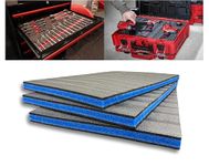 Customizable Tool Box Organizer Tool Foam | 12"x20"x1.18" - 3 PCS | Tool Box Foam Organizer | Tool Drawer Organizer | Customizable Foam Insert | Toolbox Foam Inserts Shadow Foam