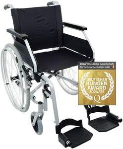 bescomedical Fauteuil roulant PRIMUS MS 2.0 – Fauteuil pliant pliable – Fauteuil de transfert supportant une charge jusqu'à 130 kg – Largeur d'assise de 46 cm – Sans freins tierce-personne