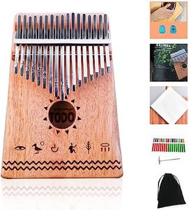 TODO Kalimba Thumb Piano 17 Keys with Mahogany Wood with Tune Hammer and Finger Covers & More Study Instruction, Gift for Kids Adult Beginners