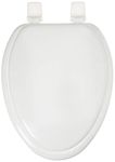 EZ-FLO 65907 Wood Toilet Seat, Elongated, White