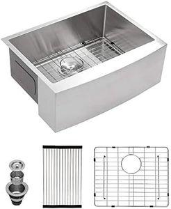 Lordear 28 x 21 inch Farmhouse Sink, 16 Gauge Stainless Steel, Apron Front, Single Bowl, Undermount, Brushed Nickel Finish