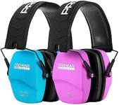 PROHEAR 016 Shooting Ear Protection Earmuffs 2 Pack, NRR 26dB for Gun Range, Hunting -Blue+Pink