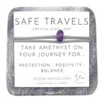 Albion Design - Travellers Crystal Bracelet - Safe Travel Bracelet - Crystals for Travelling - Adjustable - Amethyst (Pale Grey)