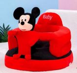 Homescape Baby Soft Plush Cushion Baby Sofa Seat Or Rocking Chair for Kids (Use for Baby 0 to 2 Years)-Red and Black