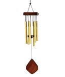 Digant Handcrafted Golden 7 Metal Pipes Wind Chime Home Balcony Office Decor Positive Energy Aluminum Meditation | Gift for Birthday Anniversary Home VASTU Pooja and Return Gift (Golden)