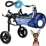 Lokshun 2024 Upgraded Dog Wheelchair for Back Legs Small Wheelchair for Dogs with Disabled Hind Legs Walking Adjustable Dog Carts with Heavy Duty Wheels & Patented (XS)