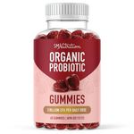 Probiotic Gummies for Adults | 5 Billion CFU, 60 Count | Help Support Gut & Gastrointestinal Health for Women & Men | USDA Certified Organic | Natural Strawberry Flavor | Vegan, Gluten-Free Probiotics