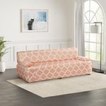 Amazon Brand - Solimo Polyester Stretchable Printed Geometrical Sofa Cover (3 Seater Sofa Cover, Beige)