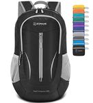 Zomake Lightweight Packable Backpack Water Resistant,25L Hiking Daypack Foldable Light Backpack Collapsible for Travel, (Black)