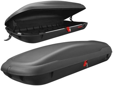 TANGZON Car Roof Box, 400L/480L Capacity Roofbox with Locking System & Side Opening, Waterproof Hard Rooftop Cargo Carrier for Tents Bags Luggage, Fits Most Cars, Black (400L, 169 x 80 x 36.5cm)
