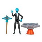 Fortnite FNT1064 Human Bill Series -4-inch Articulated Figure with Lil’ Saucer Emote Vehicle and Flying Slasher Accessory, Black