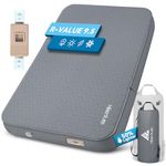 HIKENTURE Self-Inflating Sleeping Pad, 4" Thick Camping Mattress with 9.5 R-Value, All Season Portable Foam Mat for Camping, Hiking, Tent & Car - Slate Grey, Full (203x135x10cm)