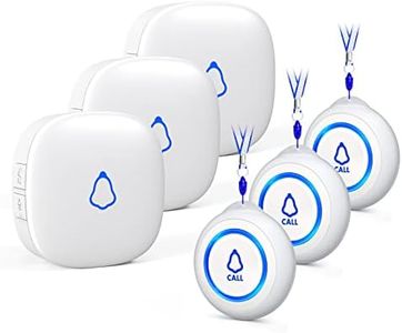 Wireless Caregiver Pager, Medical Alert Systems with 3 Call Buttons and 3 Receivers for Seniors/Elderly at Home, Emergency Panic SOS Call Bell, Nurse Calling & Patient Assistance Alert