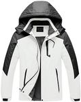 CREATMO US Snowboarding Jackets for Men Snowboard Jacket Men's Mountain Waterproof Ski Snow Winter Windproof Rain Black & White M