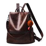 Women Backpack Purse Leather Anti-theft Casual Travel Shoulder Bag for Girls (coffee)