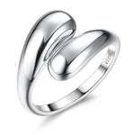 Diamday 925 Sterling Silver Rings for Women Adjustable Silver Thumb Rings Open Silver Knuckle Rings Teardrop Chunky Ring-8