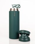 FORME Shaker 700ml - Stainless Steel Protein Shaker - Double Walled Vacuum Insulated - Cold and Hot Drinks - Silent Shaker - Leak Proof - Fits Cup Holders - No Built-In Storage - Jungle (Green)