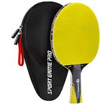 Ping Pong Paddle - 5 Star Premium Table Tennis Paddle + Portable Storage Case for Free | raquette de ping Pong for Indoor & Outdoor Games by Sport Game Pro(Yellow)