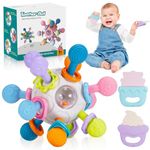 Grriopi Teething Toys for Baby, Baby Toys 0-6 Months Baby Sensory Toys for Babies Montessori Toys for Babies 6-12 Months Silicone Teether Toy Baby Teether 0-6 Months Toys for 0-12 Months Old Babies