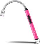 SUPRUS Fluorescent Lighter Glows in The Dark 360°Flexible Neck USB Rechargeable Windproof Triple Safety for Candle Cooking BBQ in Party (Pink)