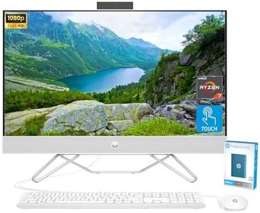 HP 27 inch All-in-One Desktop Computer, FHD IPS Touchscreen, AMD Ryzen 7 5700U Processor, 32GB RAM, 1TB PCIe SSD, Wi-Fi 6, Webcam, HDMI, Wired KB&Mouse, Windows 11 Home, P500 Portable SSD