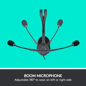 Logitech Wired Headset H111 – Black, Stereo Audio