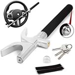 lootaan Steering Wheel Lock, Universal Car Lock Anti-Theft Device for Cars Vans Trucks Heavy Duty Steering Lock with 3 Keys and Safety Hammer Function for Car Security