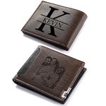 Wallet for Men Custom Wallets for Men Personalized Photo Wallet Engraved Picture Initials Fathers Day Customized Gifts for Dad Husband Boyfriend Son