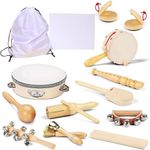 Wooden Toddler Musical,Kids Musical Instruments Toys，Percussion Instruments Set with Storage Bag, Preschool Educational Music Toys for Boys Girls, Natural Eco-Friendly Wooden Music Set (11pcs)