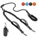 Eyein Double Dog Leash No Tangle - 360° Swivel Heavy Duty Reflective Lead with Two Padded Handles Dual Dog Splitter, Comfortable Shock Absorbing Walking Training for 2 Small Medium Dogs (3-16kg)