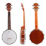 Kmise Banjo Ukulele 4 String Concert Banjos Sapele Aquila String Snowflake Dots