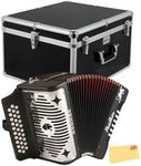 Hohner Panther Diatonic Accordion - Keys F/Bb/Eb Bundle with Hard Case and Austin Bazaar Polishing Cloth