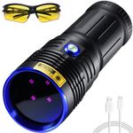 DARKBEAM UV Torch 365nm Flashlight Wood’s lamp, Rechargeable Blacklight 50W Powerful, LED Ultraviolet USB-C Black Light Portable Pet Urine Detector for Resin Curing, Ore, Leak Detection