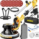 Drywall Sander, 950W 8.5A Electric Drywall Sander with Vacuum Dust Collector, 9 Variable Speed 800-2100RPM, 26FT Power Cord, Wall Sander for Popcorn Ceiling, Pole Sander for Drywall (Yellow)