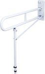 Aidapt Foldable Wall Mounted Safety Support Rail with Adjustable Leg,Grab Bar,Bathroom,Shower,Toilet Support for Elderly,Disabled,Shower Assist Aid,Folds Against Wall,Mobility