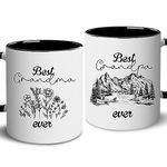 BSQUIELE Grandma Grandpa Gifts Set - Best Grandma Grandpa 2024 Mug - Mothers Day, Fathers Day Mug For Grandparents - Christmas, Birthday, Baby Pregnancy Announcement Gifts For Grandparents 11OZ