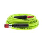 Flexzilla Air Hose with Color Connex Industrial Type D Coupler and Plug, 3/8" X 25', Heavy Duty, Lightweight, Hybrid, ZillaGreen-HFZ3825YW2-D