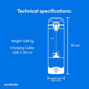 nutribullet Portable Blender – Black, Compact Personal Smoothie Maker
