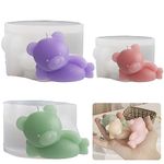 2 Pack Bear Mold Bear Silicone Mold for Candle Bear Resin Mold Bear Soap Mold Silicone Mold for Resin Rabbit Decorate Mold Rabbit Candle Mold Candle Making Mold 3D Animal Mold Clay Mold