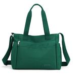 Women Shoulder Bag Lightweight Nylon Casual Tote Handbags Top Handle Bag Large Capacity Crossbody Purses Green