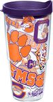 Tervis 1239076 Clemson Tigers All Over Tumbler with Lid, 24 oz, Clear