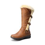 DREAM PAIRS Women's Knee High Boots, Fully Fur Lined Zipper Closure Fall Winter Boots for Cold Weather,Size 11,Camel/pu,MINX