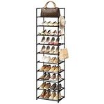 WEXCISE Narrow Shoe Rack 10 Tiers T