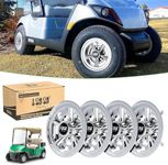 10L0L Golf Buggy Wheel Trims,Easy to Install Sturdy 8 Inch Luxury Universal Golf Cart Wheel Covers Hub Caps for Yamaha Club Car EZGO and Other Golf Buggies (Set of 4)