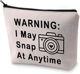 BLUPARK Funny Photography Gift Photographer Makeup Bag I May Snap At Anytime Cosmetic Bag for Photograph Lover, I May Snap At Anytime