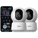 Qubo Smart 360° 3MP [2K] Wi-Fi Security Camera [2026 Edition] by Hero Group | Indoor CCTV Cam for Home | STQC Certified | AI Person Detection | Color Night Vision | SD&Cloud Storage (Pack of 2)