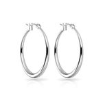 Philip Jones Silver Plated 30mm Hoop Earrings