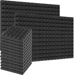 TrueNorth 2 inch Pyramid Acoustic Foam Panels (1x1 Ft) High Density Soundproof Foam Panels | Soundproofing Studio Acoustic Foam Home & Office Decreasing Noise and Echoes (Set of 72)